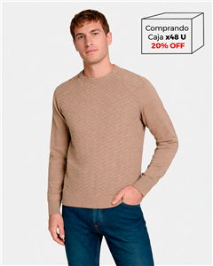 8114 - Sweater Escote Redondo Fantasía Rombos TALLE ESPECIAL